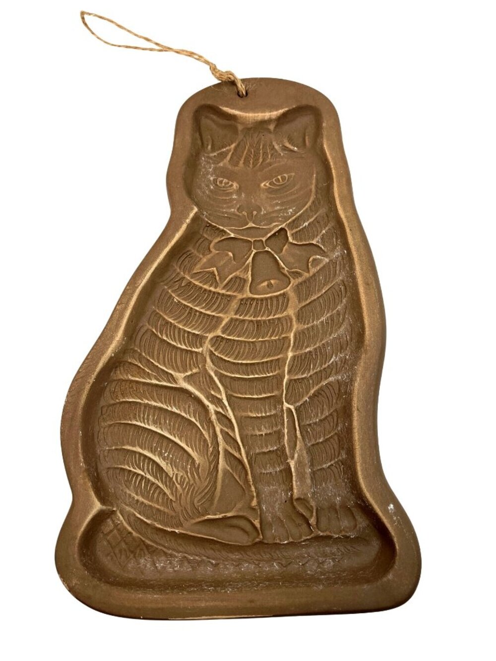 Very Large Hartstone 1981 Brown Cat Cookie Mold Decorative Hanging Stoneware Vin